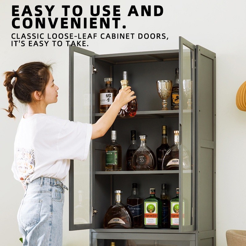 Finelife 5 layers sideboard bamboo cabinet wine cabinet kitchen cupboards rack sideboard