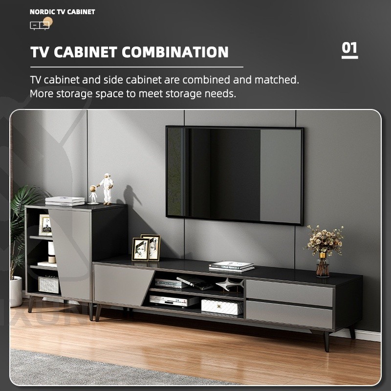 Sanxun Tv Cabinet Furniture Modern Minimalist Tv Rack Cabinet for Living Room Bedroom 170-220cm